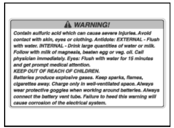 Position of the Adhesive Warning Labels