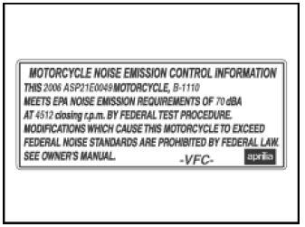 Position of the Adhesive Warning Labels