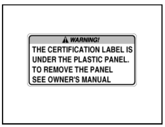 Position of the Adhesive Warning Labels